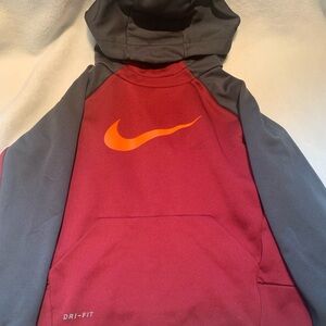 Nike DRI-FIT Hoodie Red and Grey Size 4/xs